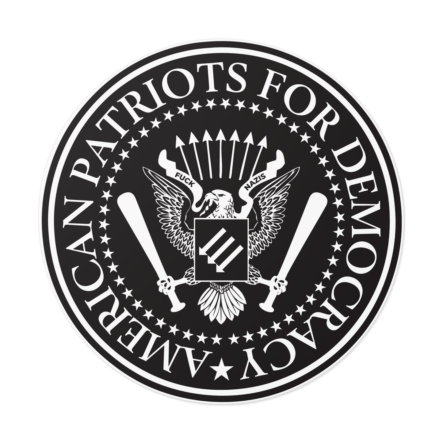 American Patriots For Democracy – Round Vinyl Sticker