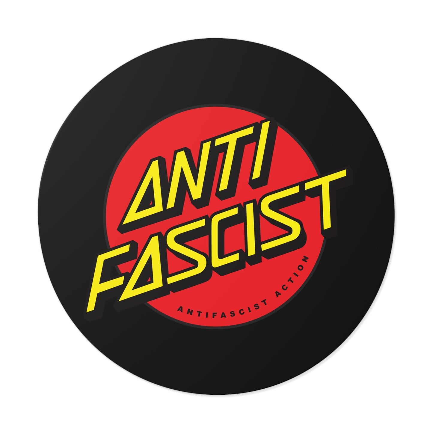 Antifascist Action - Round Vinyl Stickers