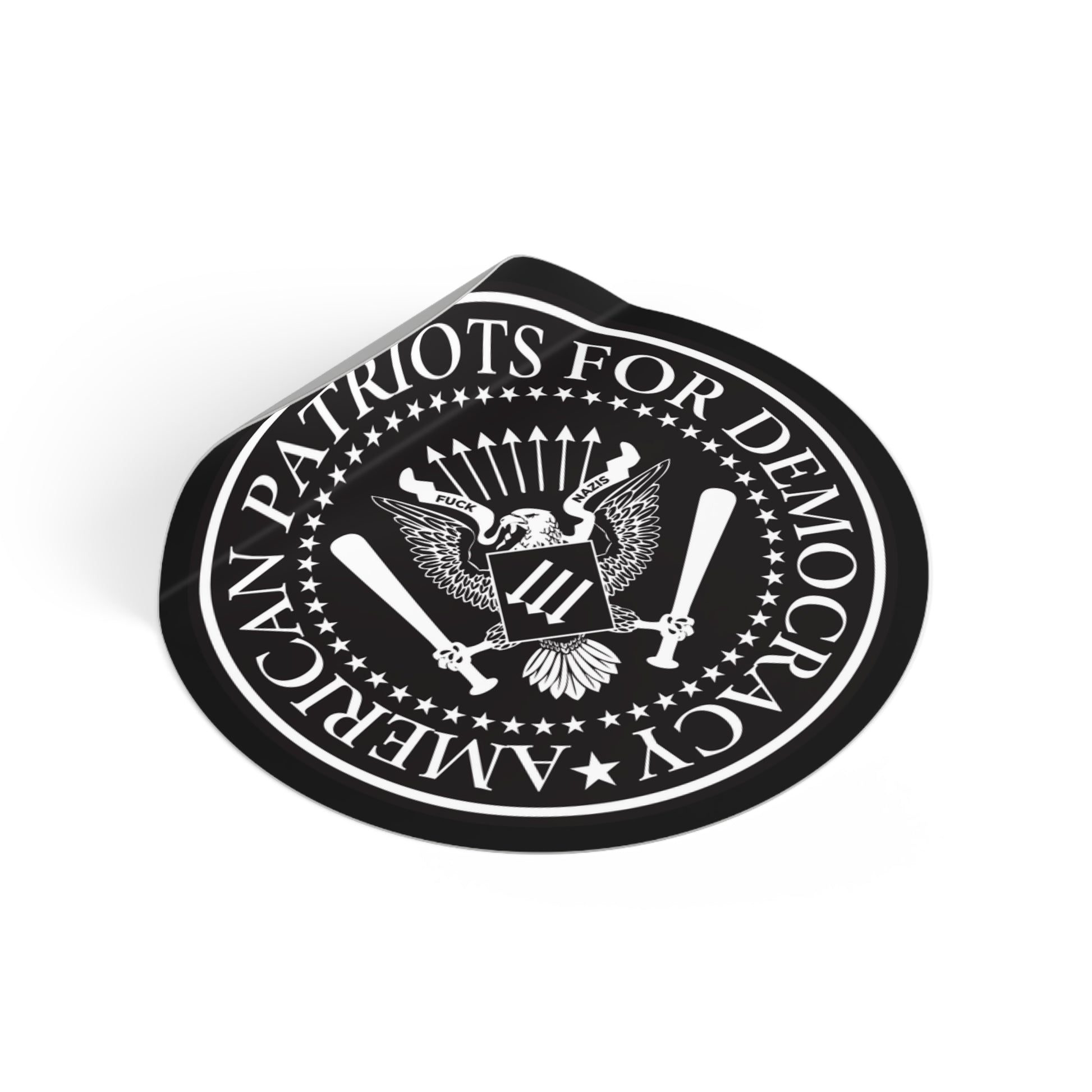 American Patriots For Democracy – Round Vinyl Sticker