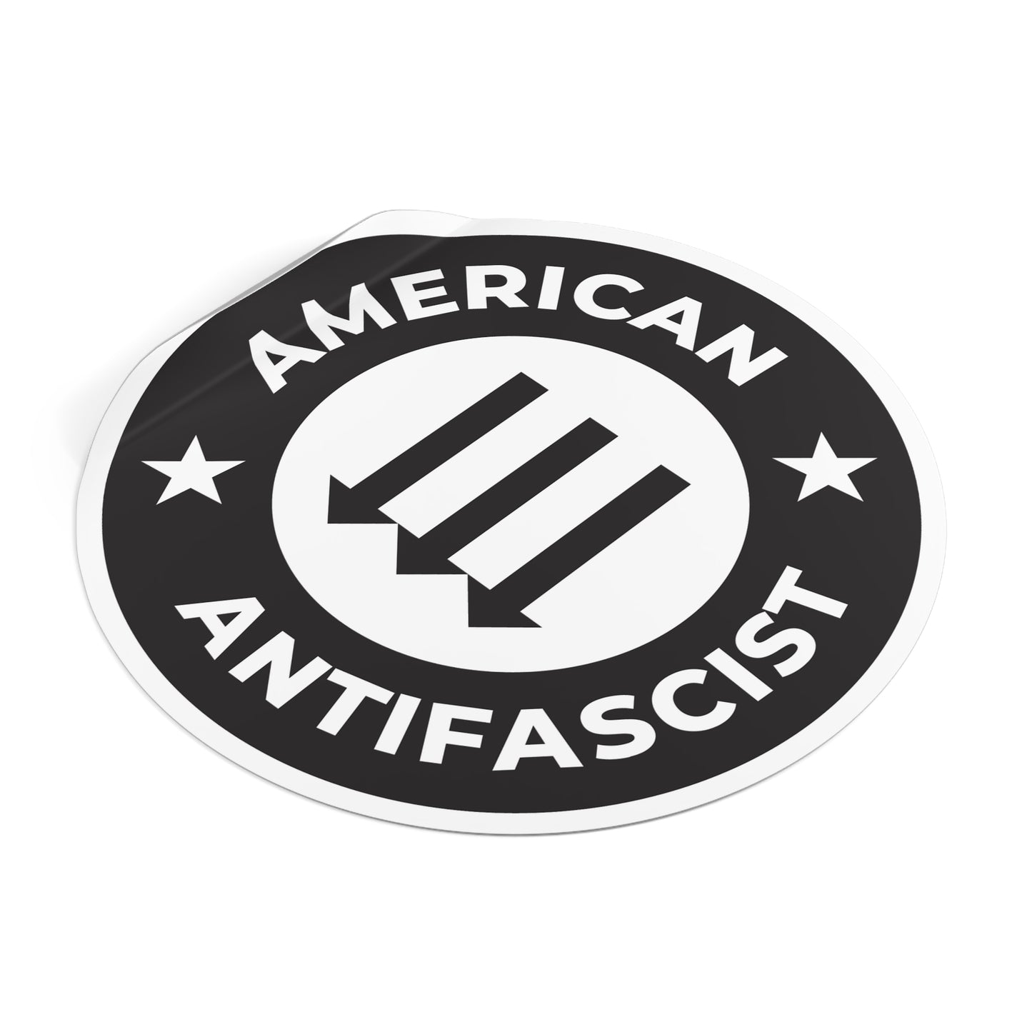 Autocollants ronds en vinyle antifasciste américain