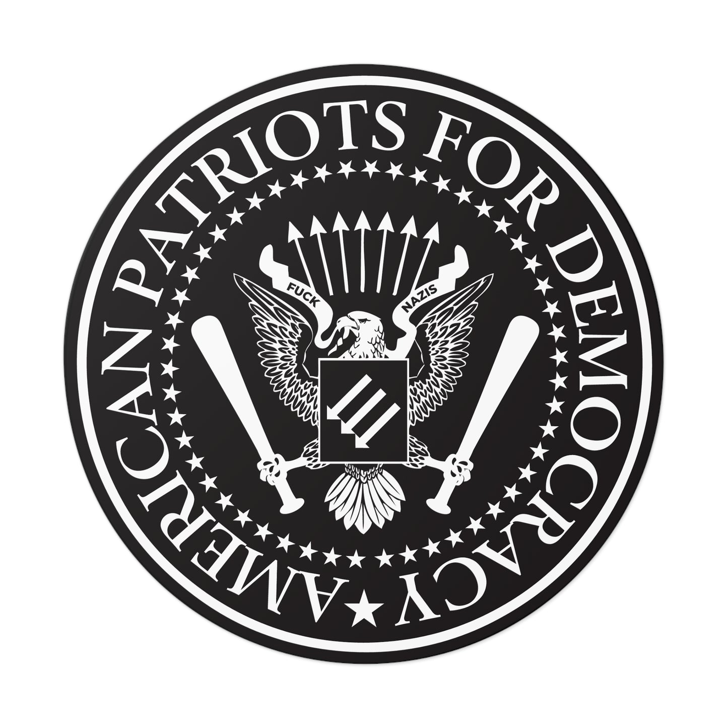 American Patriots For Democracy – Round Vinyl Sticker