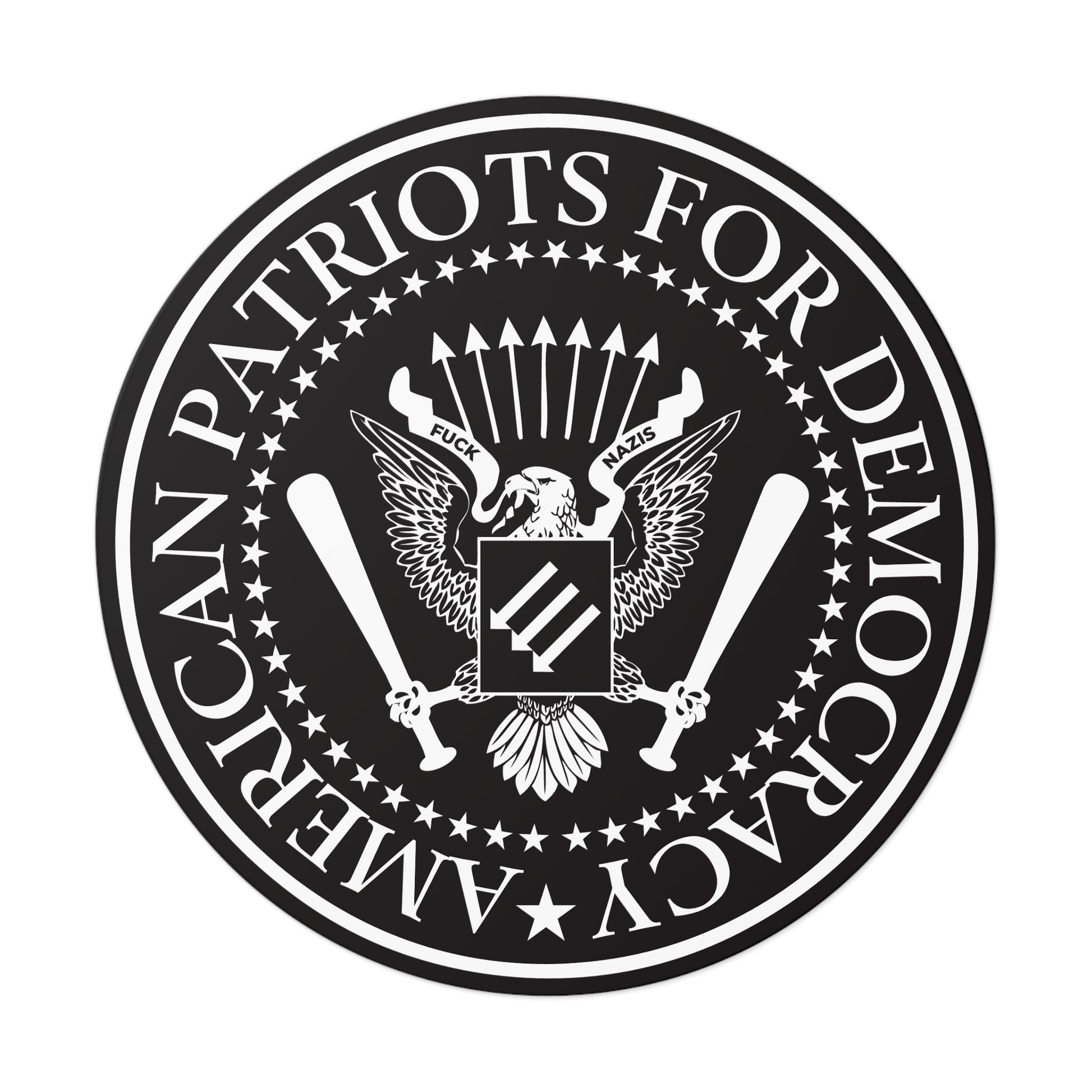 American Patriots For Democracy – Round Vinyl Sticker
