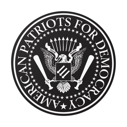 American Patriots For Democracy – Round Vinyl Sticker