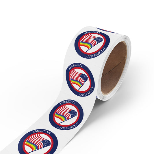 American Anti-Fascist Round Sticker Label Rolls