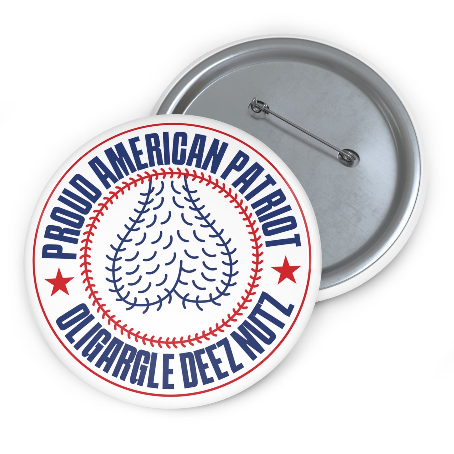 Proud American Patriot Oligargle Deez Nutz Pin Button