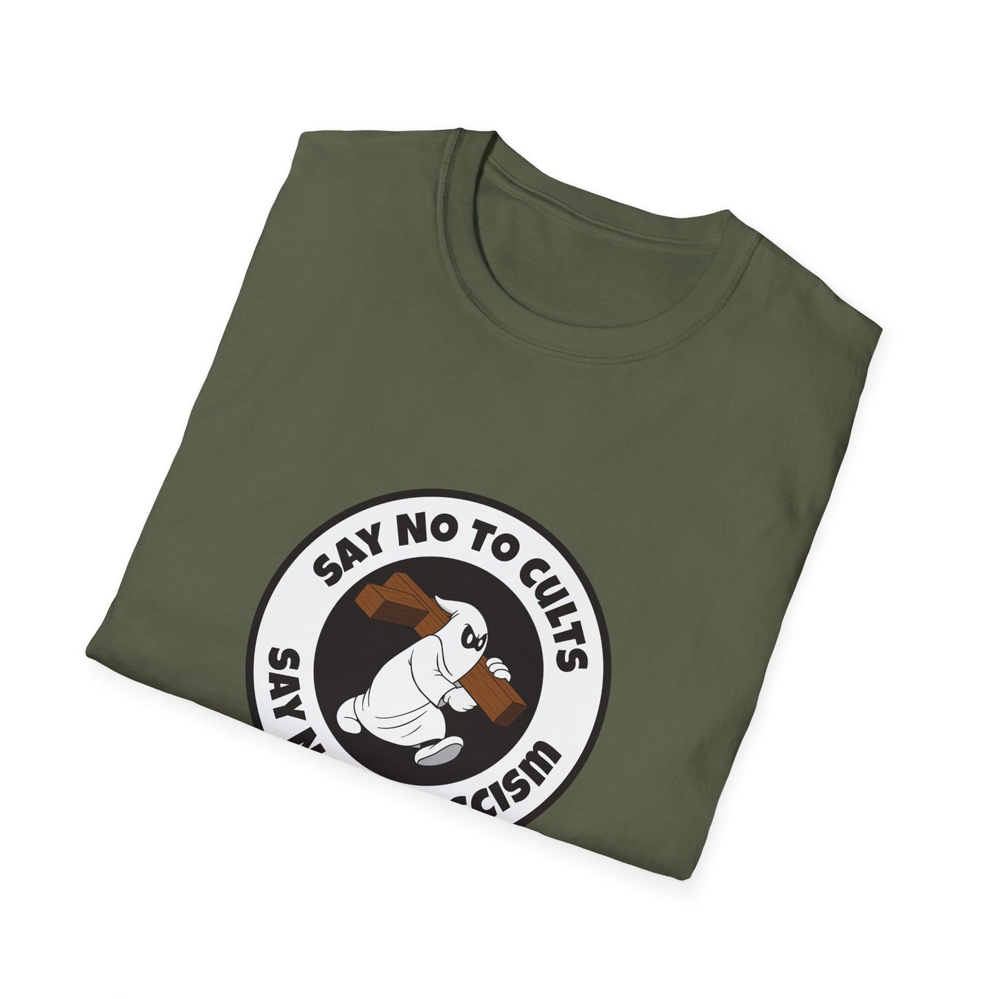 Say No to Cults – Anti-Fascism Satire T-Shirt