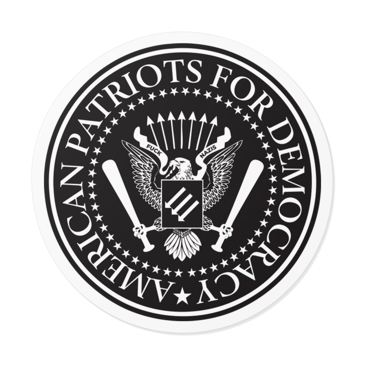 American Patriots For Democracy – Round Vinyl Sticker