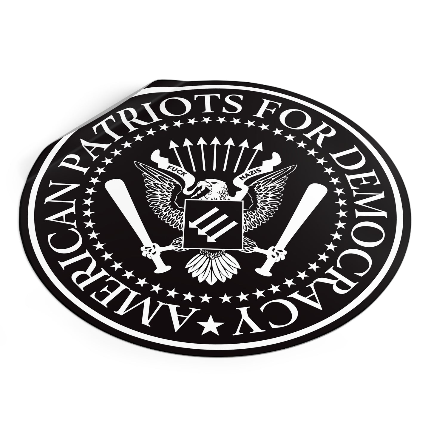 American Patriots For Democracy – Round Vinyl Sticker