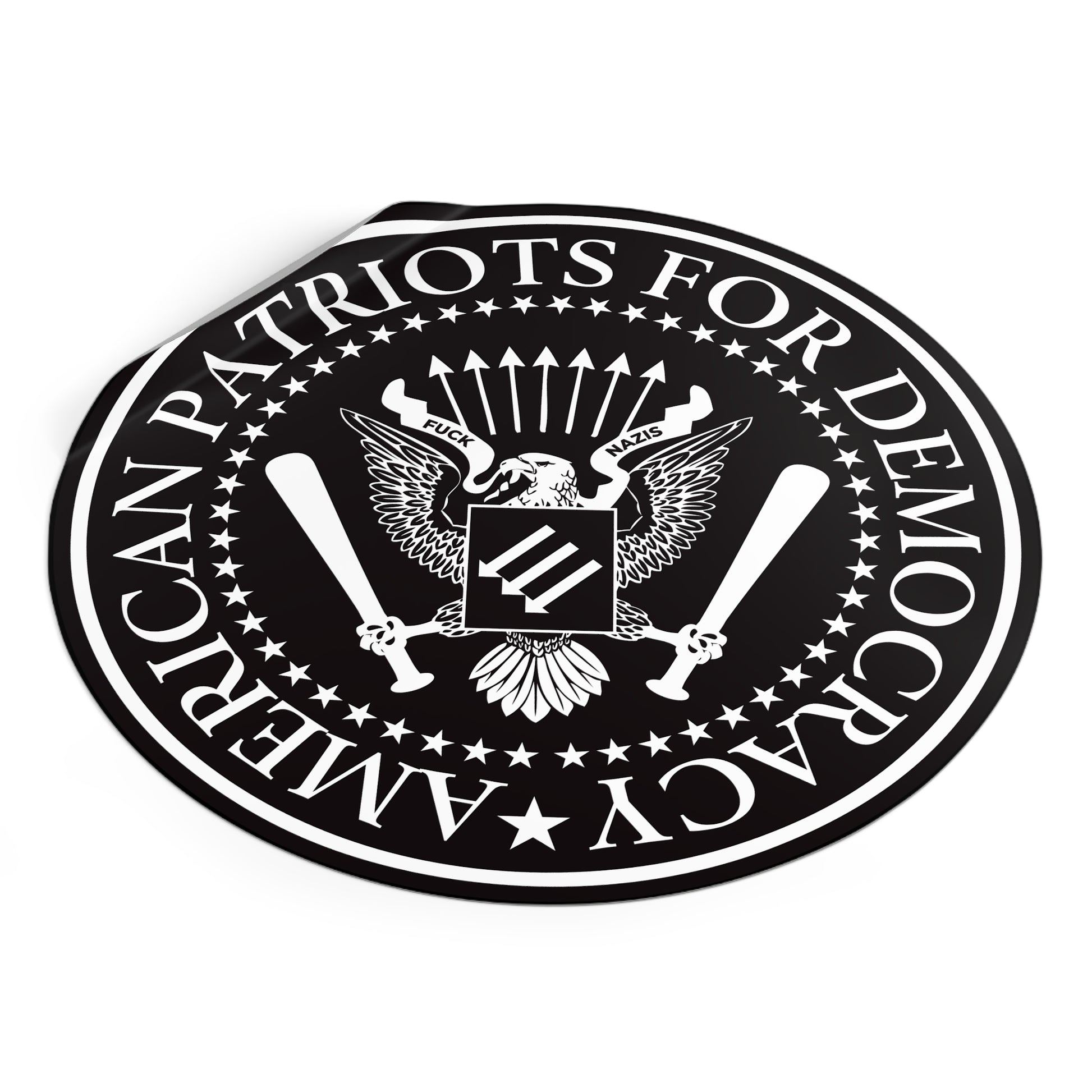 American Patriots For Democracy – Round Vinyl Sticker