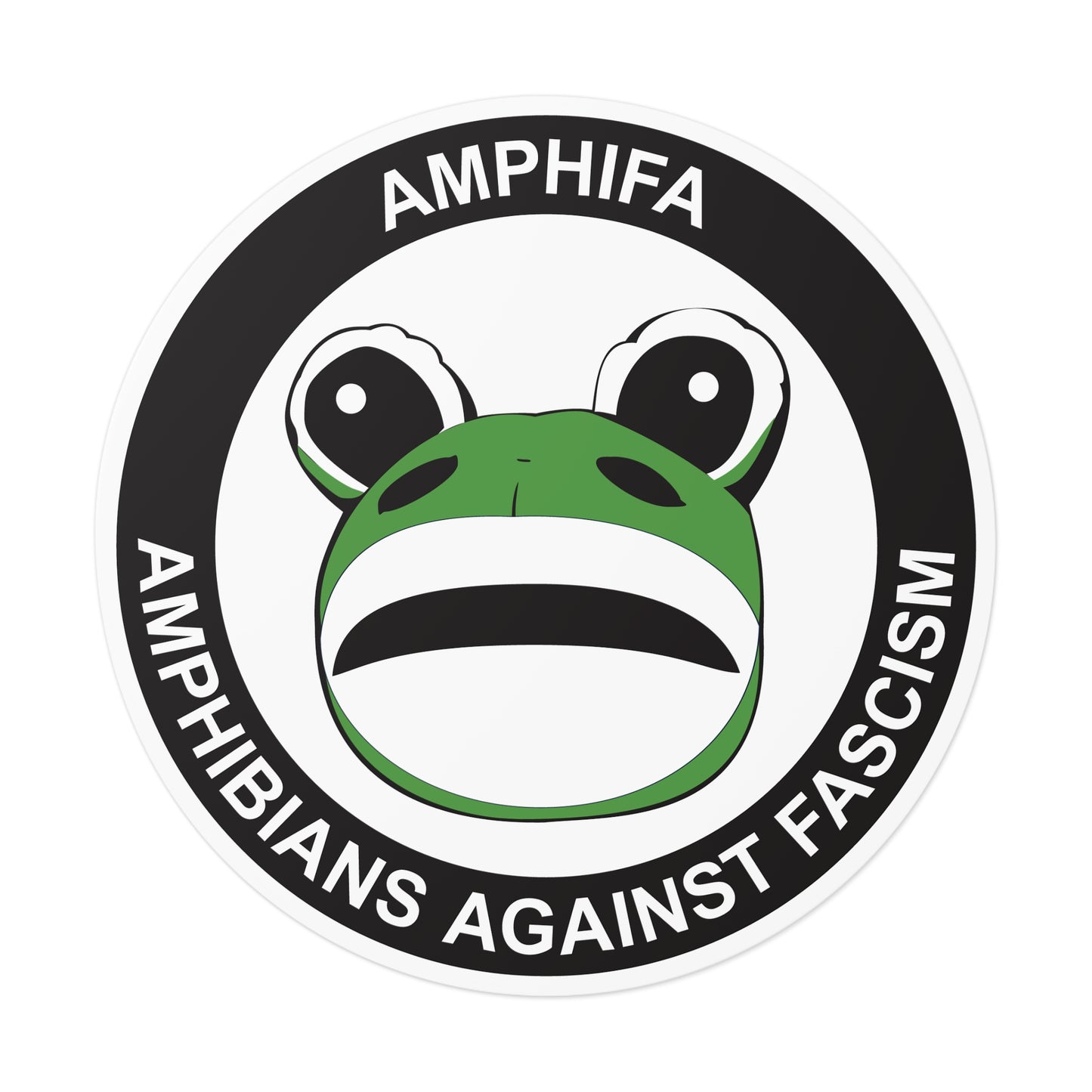Amphifa – Amphibians Against Fascism – Round Vinyl Sticker