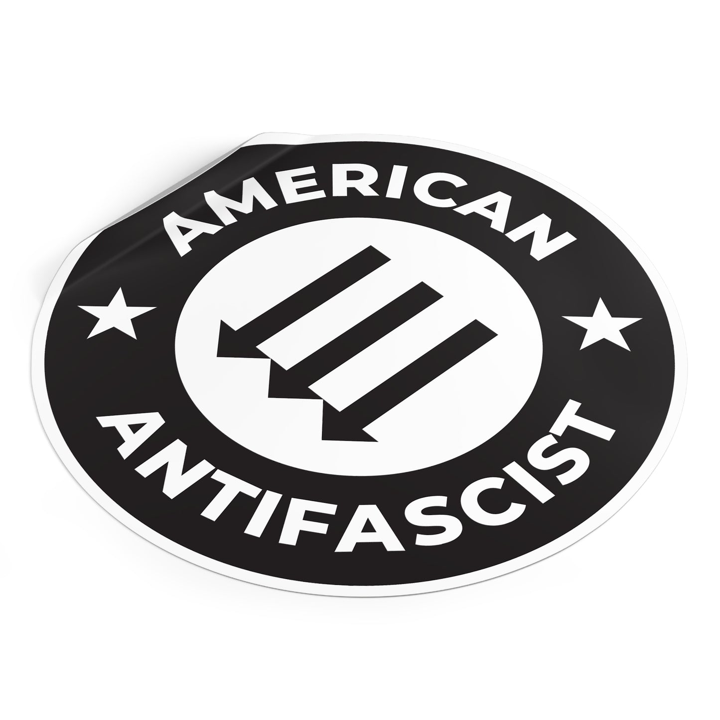 Autocollants ronds en vinyle antifasciste américain