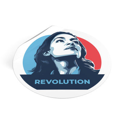 Alexandria Ocasio-Cortez AOC Revolution – Round Vinyl Sticker