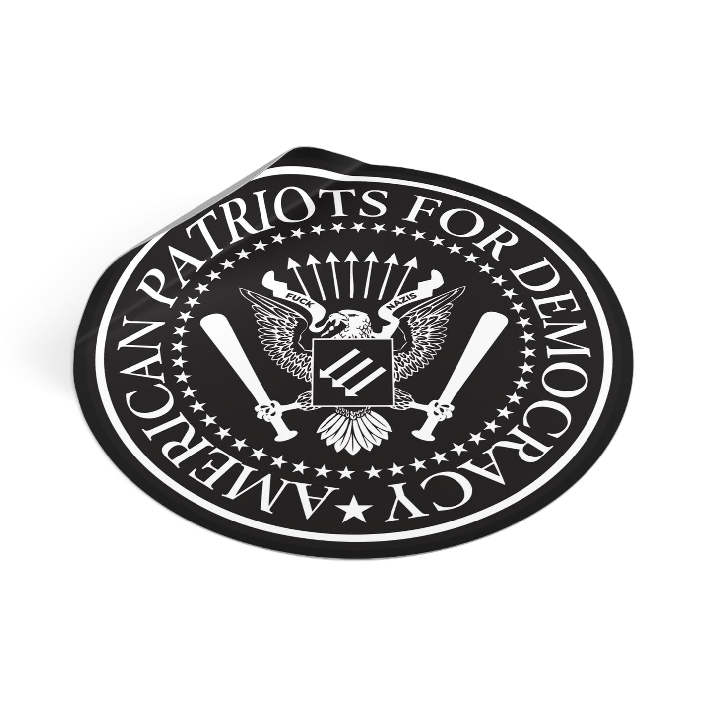 American Patriots For Democracy – Round Vinyl Sticker