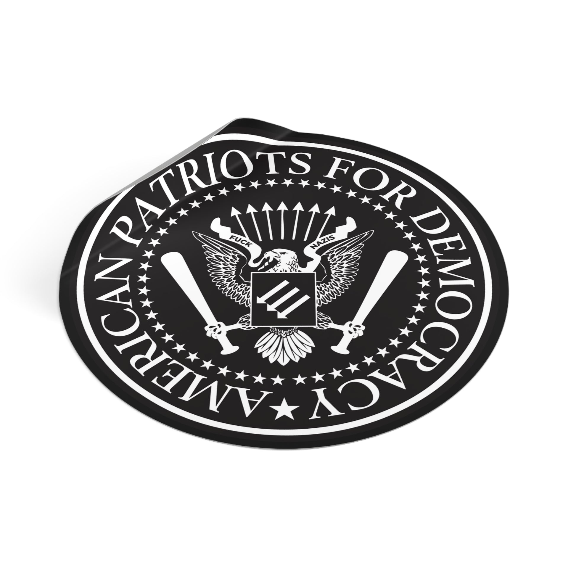 American Patriots For Democracy – Round Vinyl Sticker