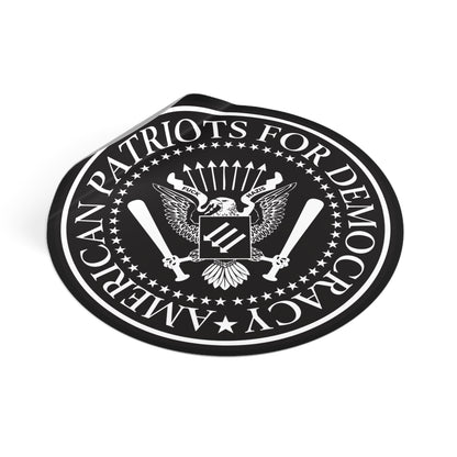 American Patriots For Democracy – Round Vinyl Sticker