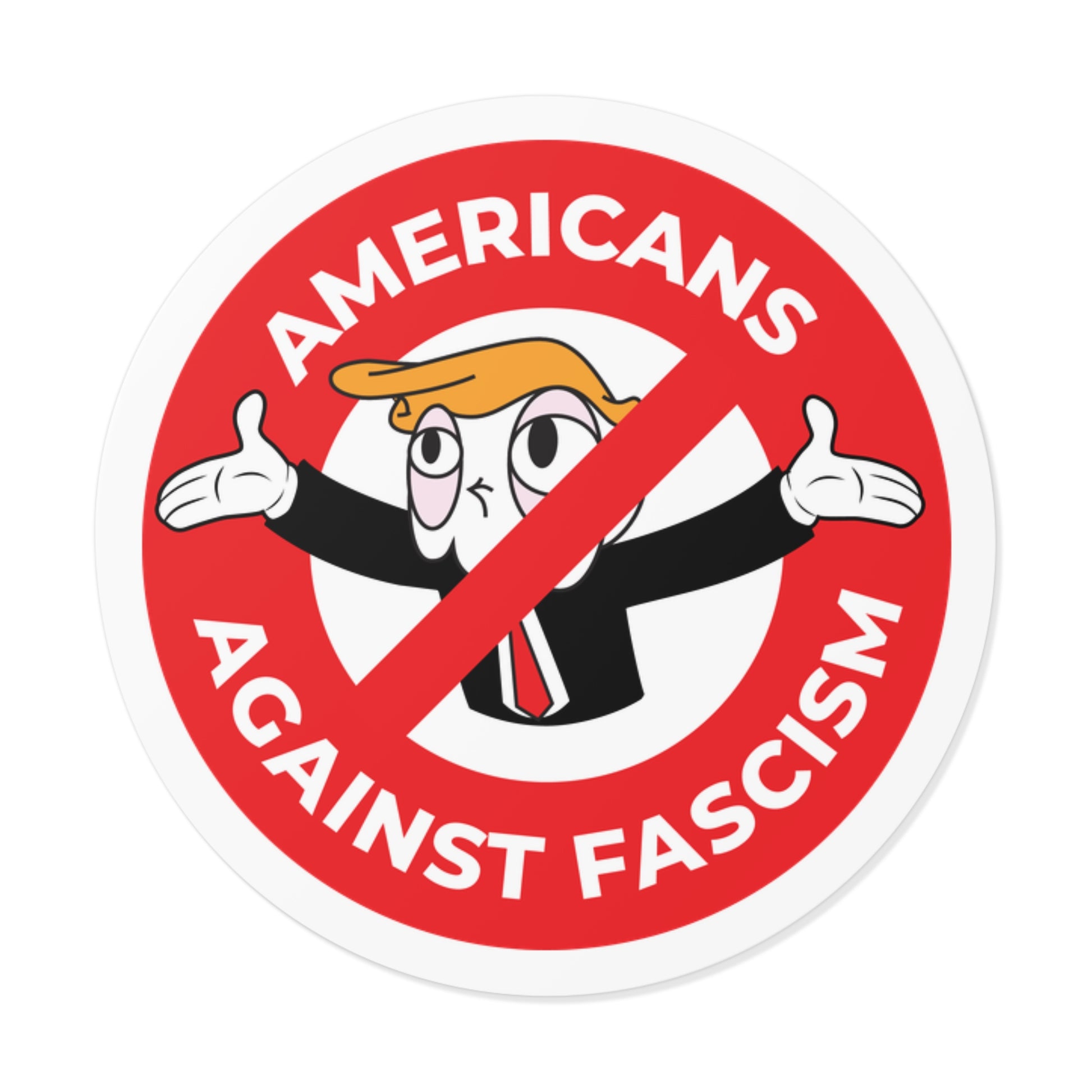 Americans Against Fascism - Round Vinyl Stickers - Free Oppression