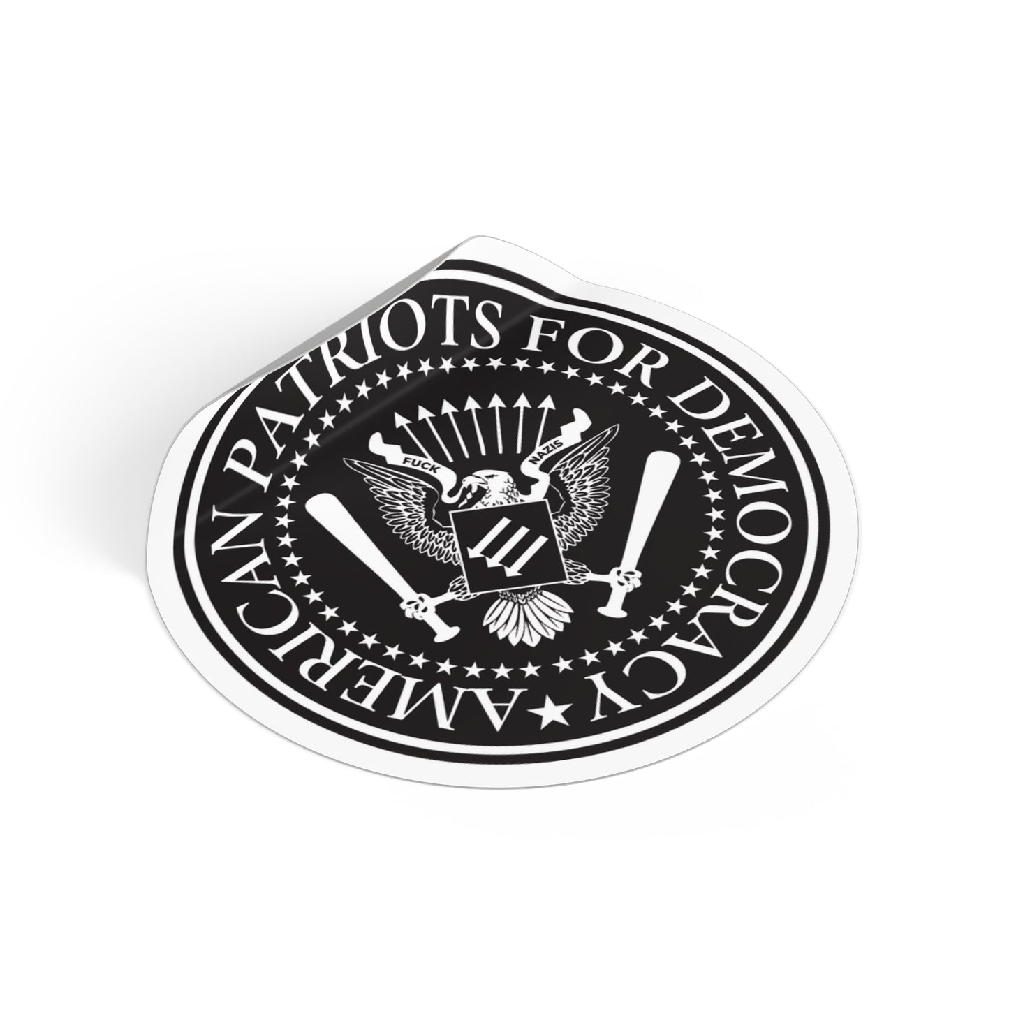 American Patriots For Democracy – Round Vinyl Sticker