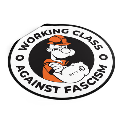 Working Class Against Fascism Sticker – Round Vinyl Decal for Laptops, Cars & Activist Gear