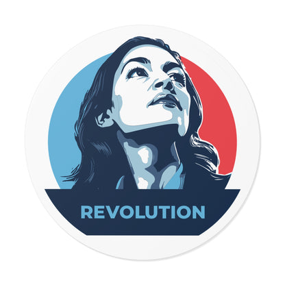 Alexandria Ocasio-Cortez AOC Revolution – Round Vinyl Sticker