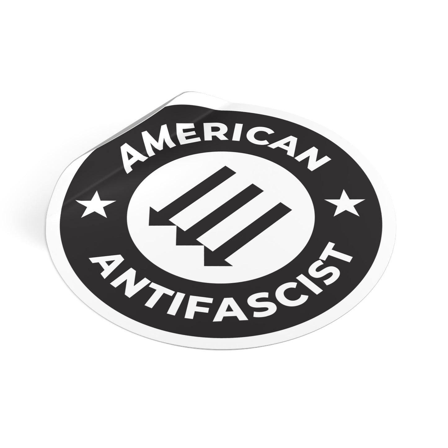 Autocollants ronds en vinyle antifasciste américain