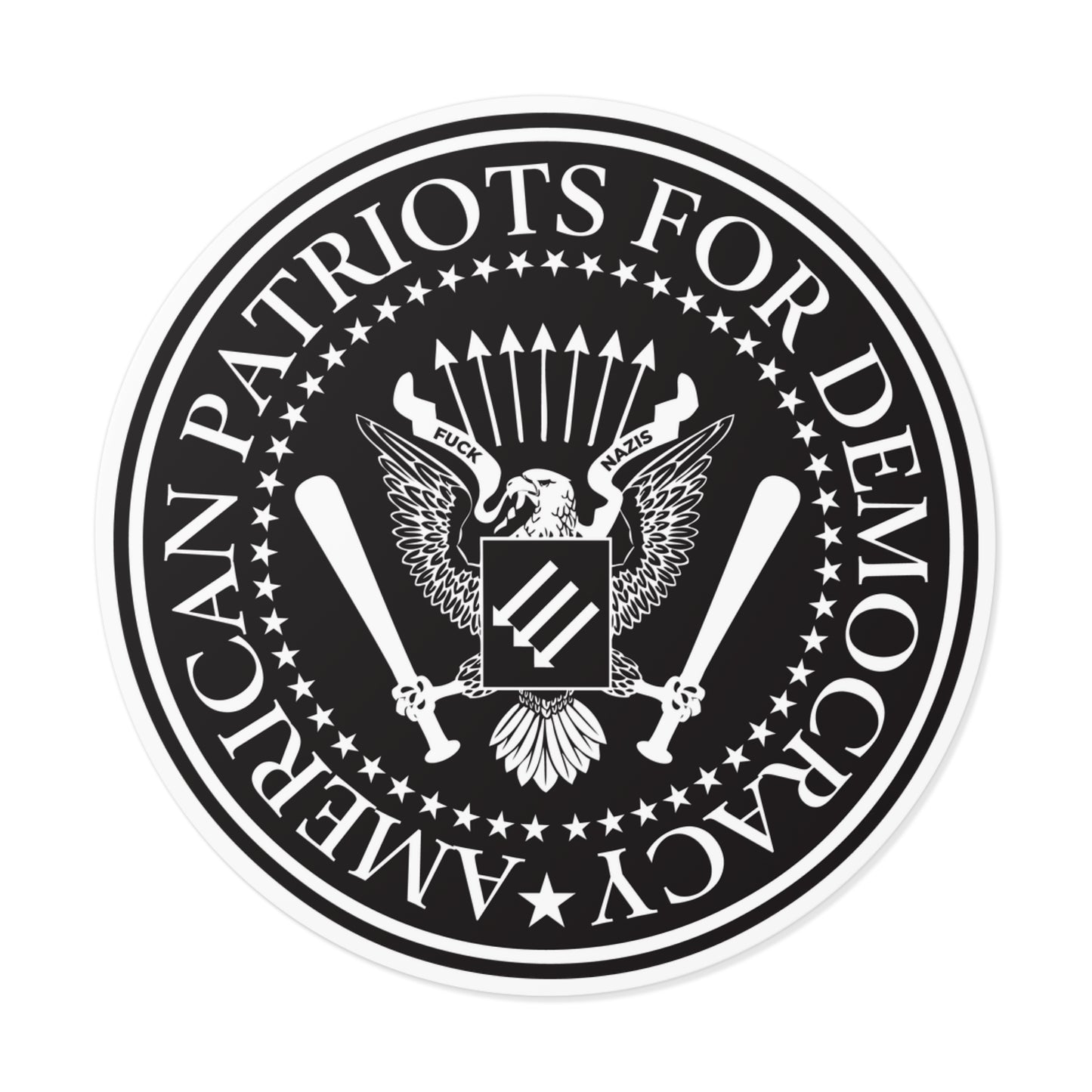 American Patriots For Democracy – Round Vinyl Sticker
