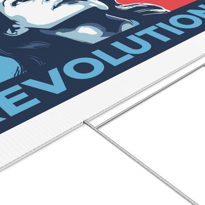 Alexandria Ocasio-Cortez AOC REVOLUTION Lawn Sign — Anti Trump No Kings Protest Yard Sign