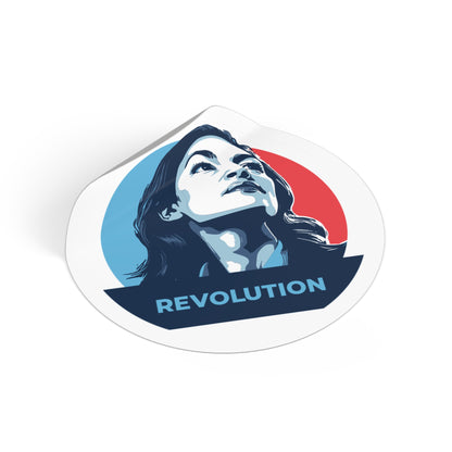 Alexandria Ocasio-Cortez AOC Revolution – Round Vinyl Sticker