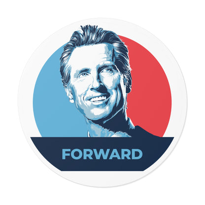 Gavin Newsom Forward – Round Vinyl Sticker