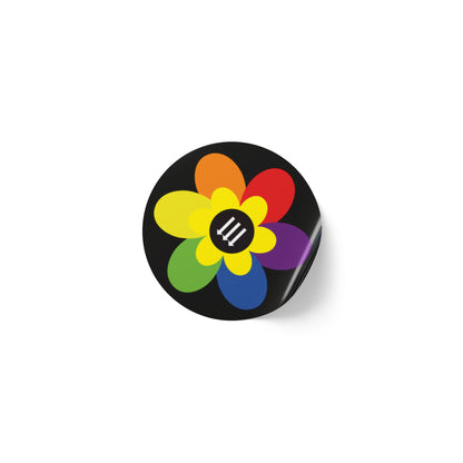 Flower Power Round Sticker Label Rolls