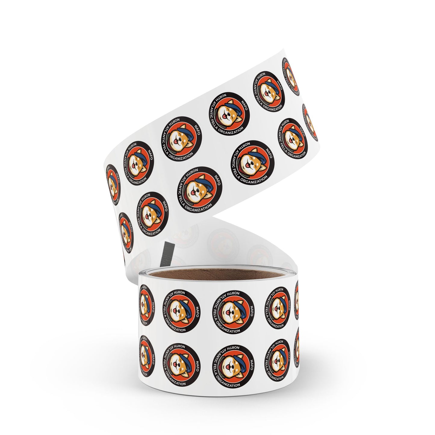 NAFO - North Atlantic Fella Organization - Round Vinyl Sticker Label Rolls - Anti Trump Protest "No Kings" Antifascist Decals