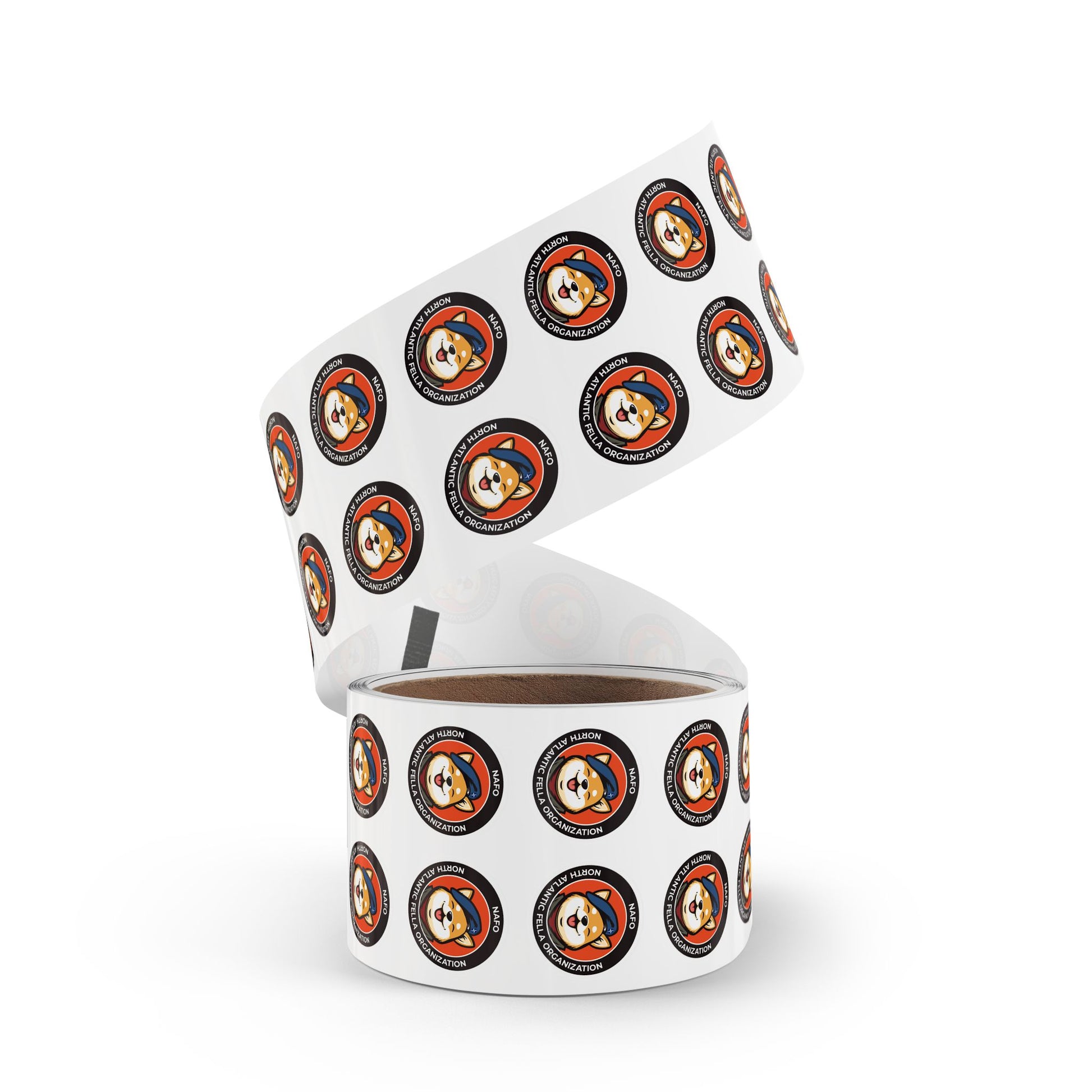 NAFO - North Atlantic Fella Organization - Round Vinyl Sticker Label Rolls - Anti Trump Protest "No Kings" Antifascist Decals