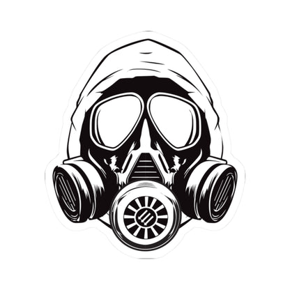 Hooded Antifa Gasmask Three Arrows - Kiss-Cut Sticker