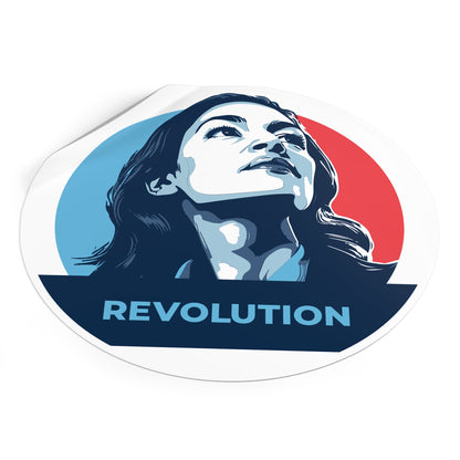 Alexandria Ocasio-Cortez AOC Revolution – Round Vinyl Sticker
