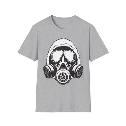 Hooded Antifa Gasmask Three Arrows T-shirt