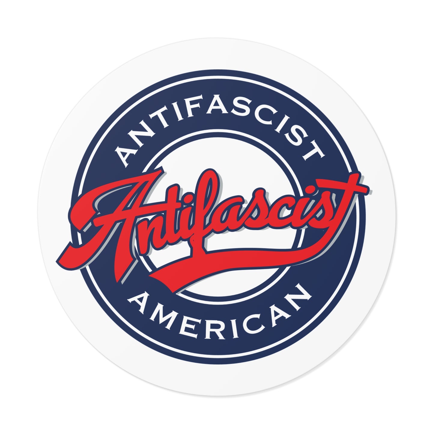 Antifascist American - Round Vinyl Stickers
