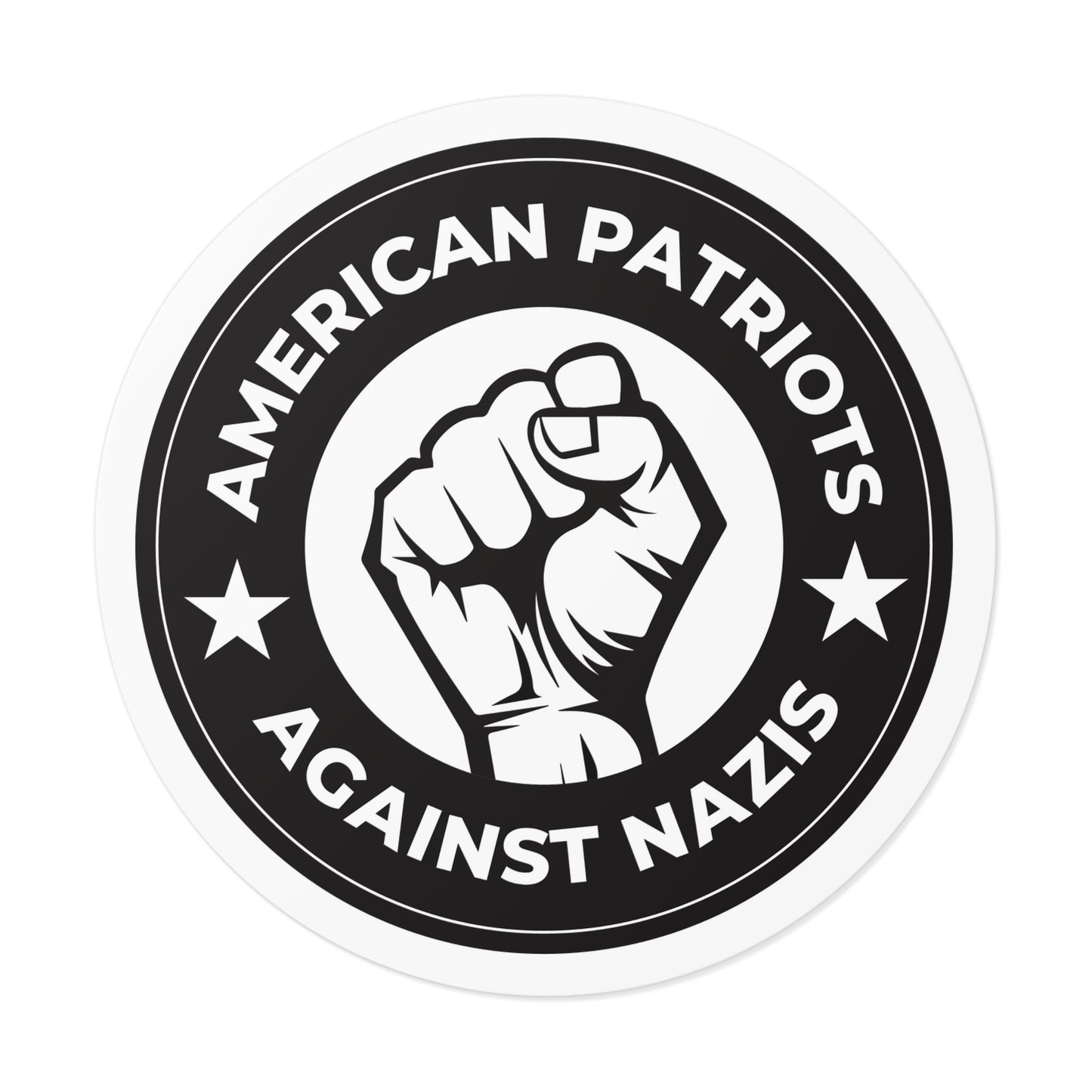 American Patriots Against Nazis - Round Vinyl Stickers - Free Oppression