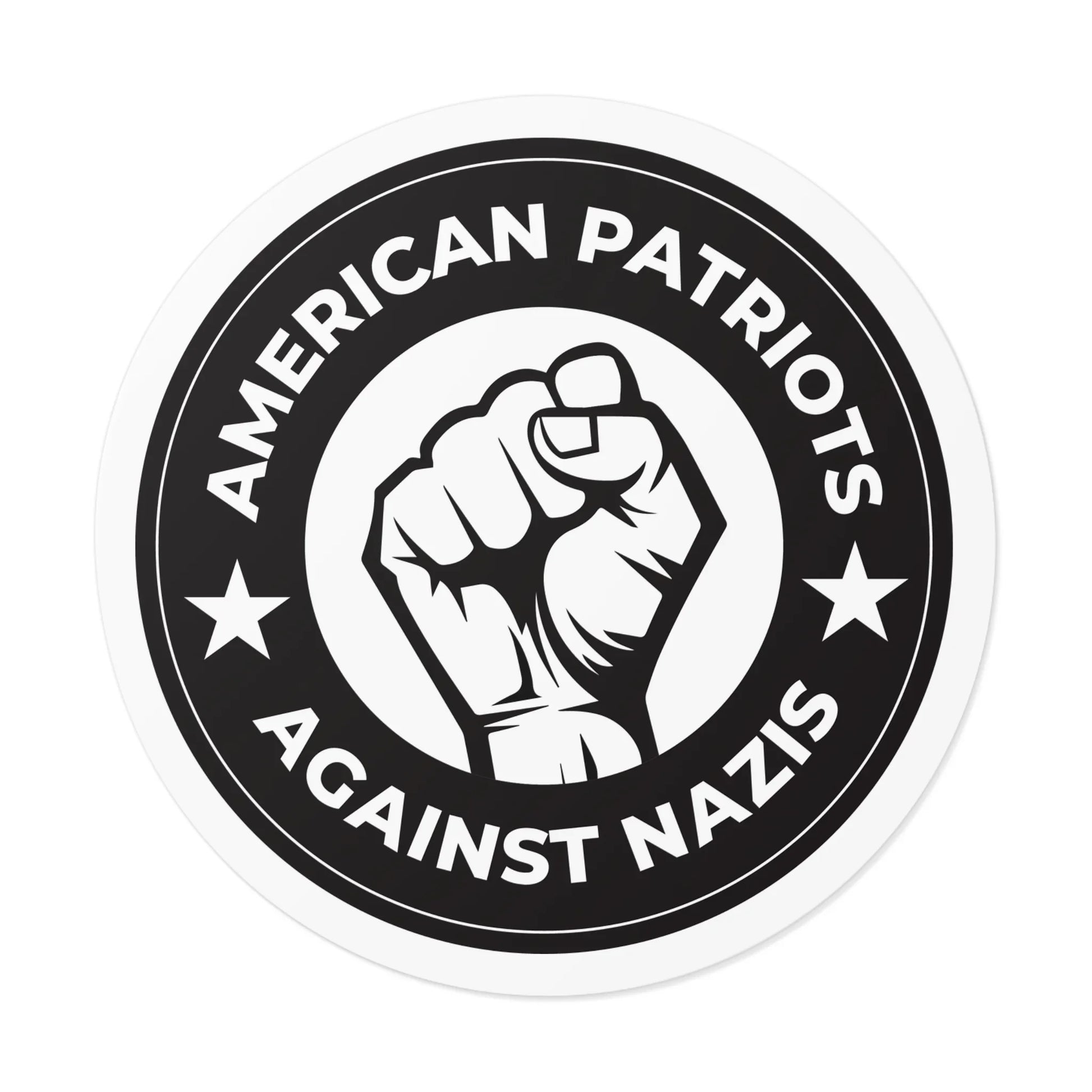 American Patriots Against Nazis - Round Vinyl Stickers - Free Oppression