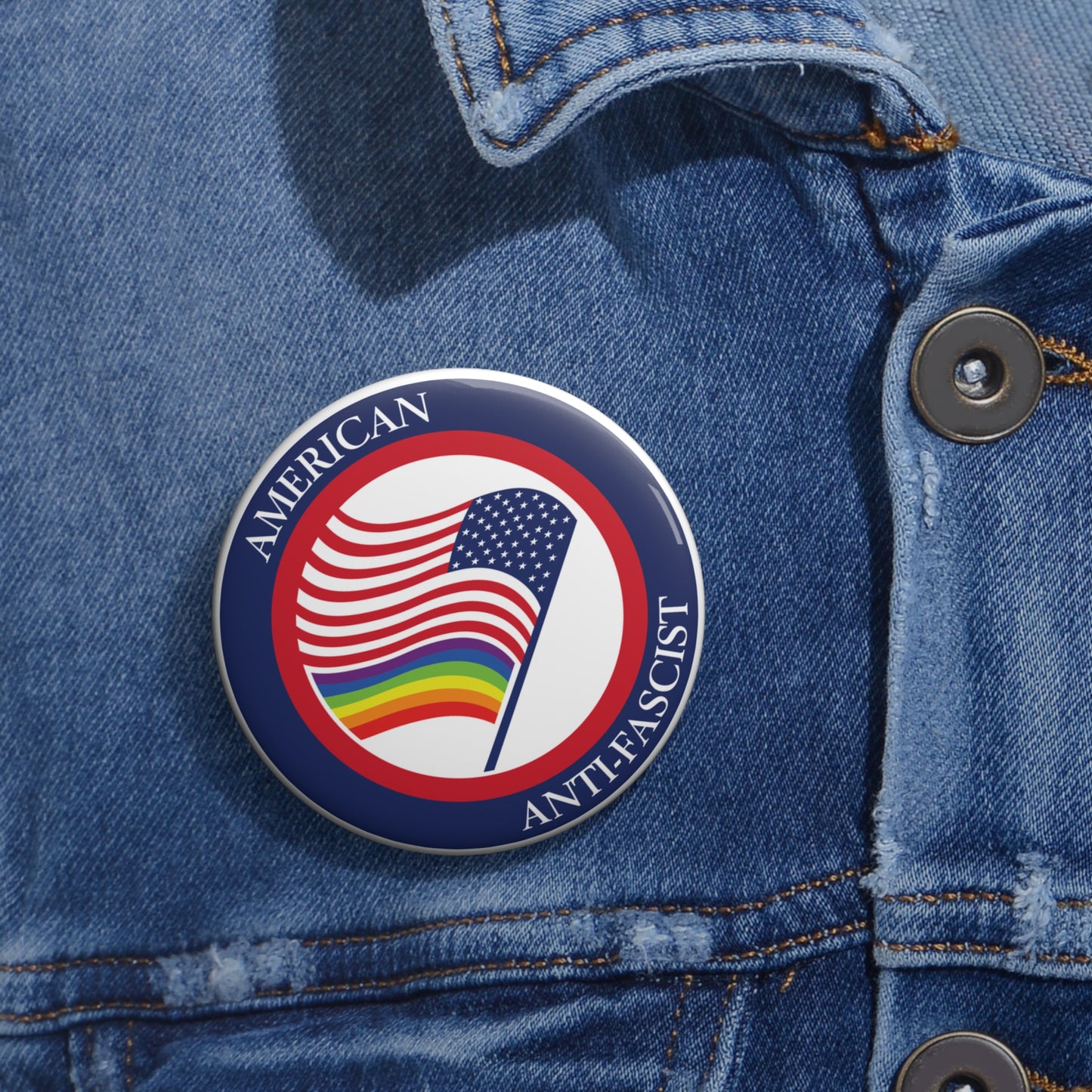 American Anti-Fascist Pin Button