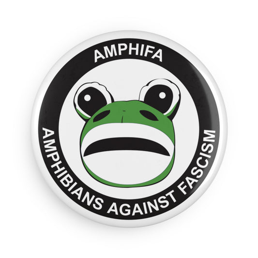 Amphifa Amphibians Against Fascism - Round Button Magnet - 1 & 10 pcs