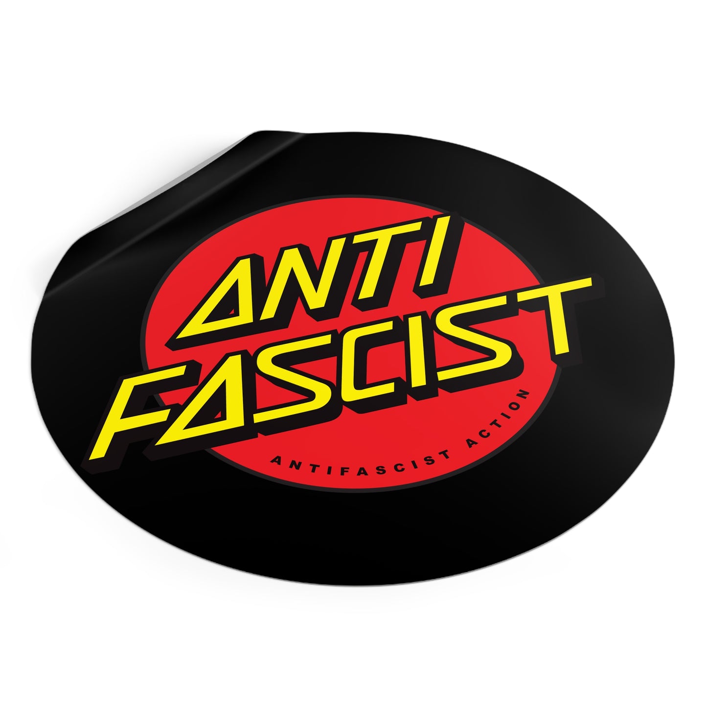 Antifascist Action - Round Vinyl Stickers