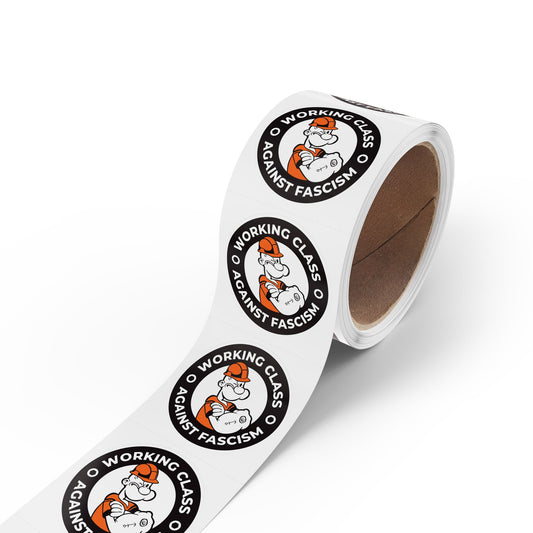 Working Class Against Fascism – Round Sticker Label Rolls