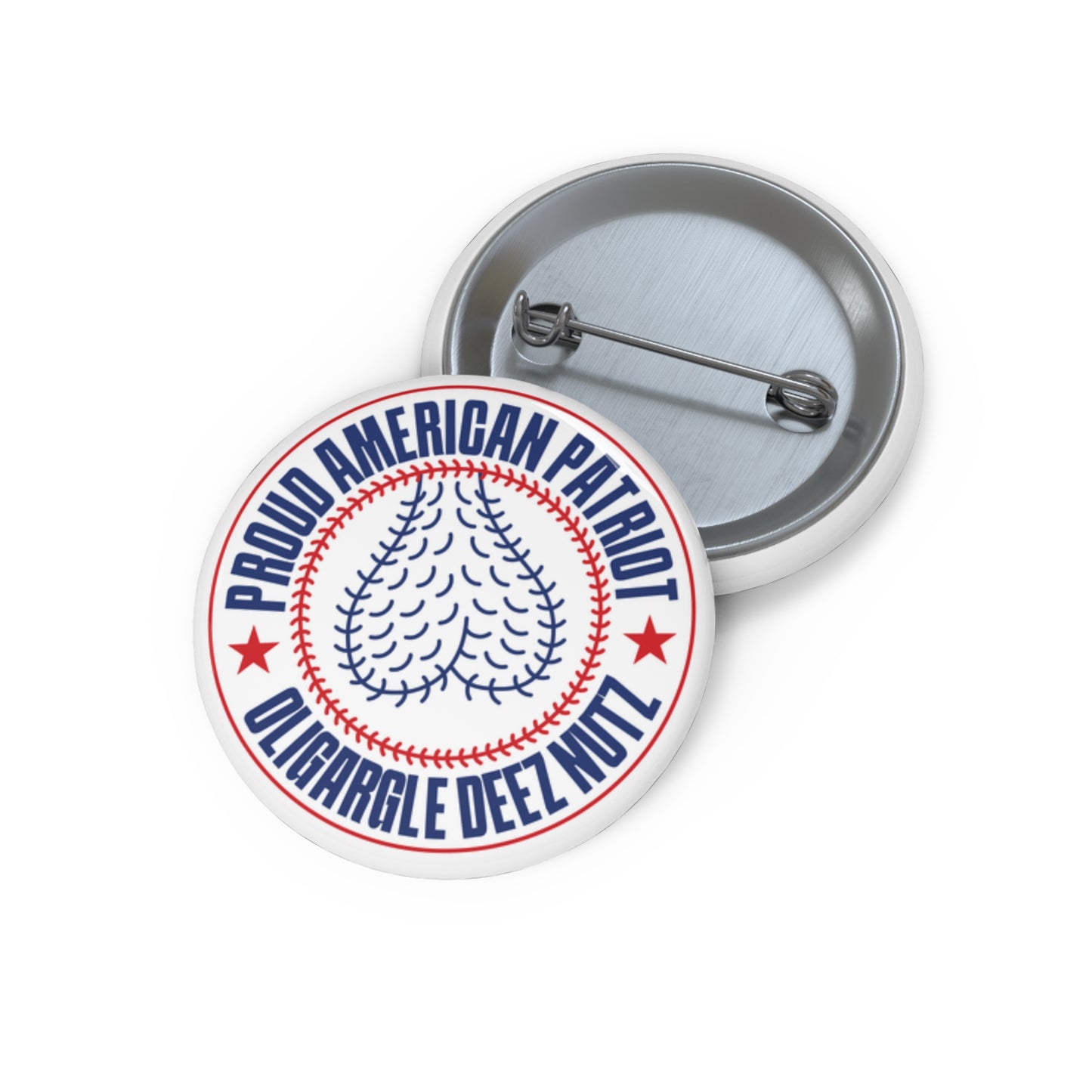 Proud American Patriot Oligargle Deez Nutz Pin Button