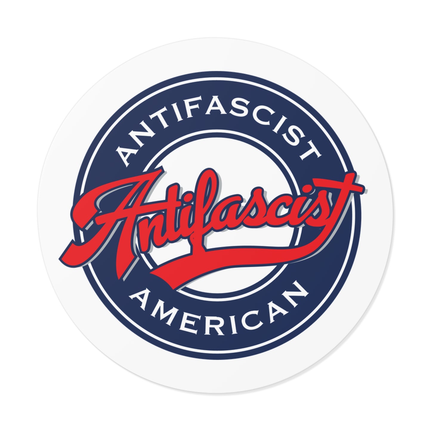 Antifascist American - Round Vinyl Stickers