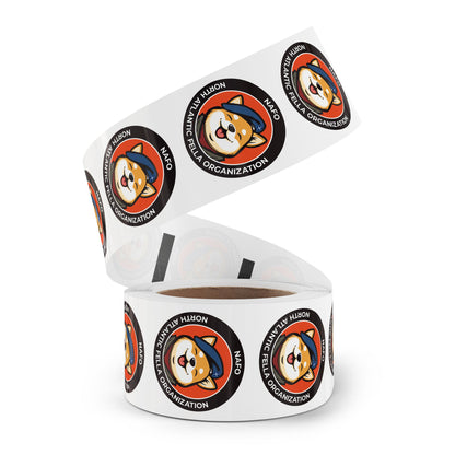 NAFO - North Atlantic Fella Organization - Round Vinyl Sticker Label Rolls - Anti Trump Protest "No Kings" Antifascist Decals
