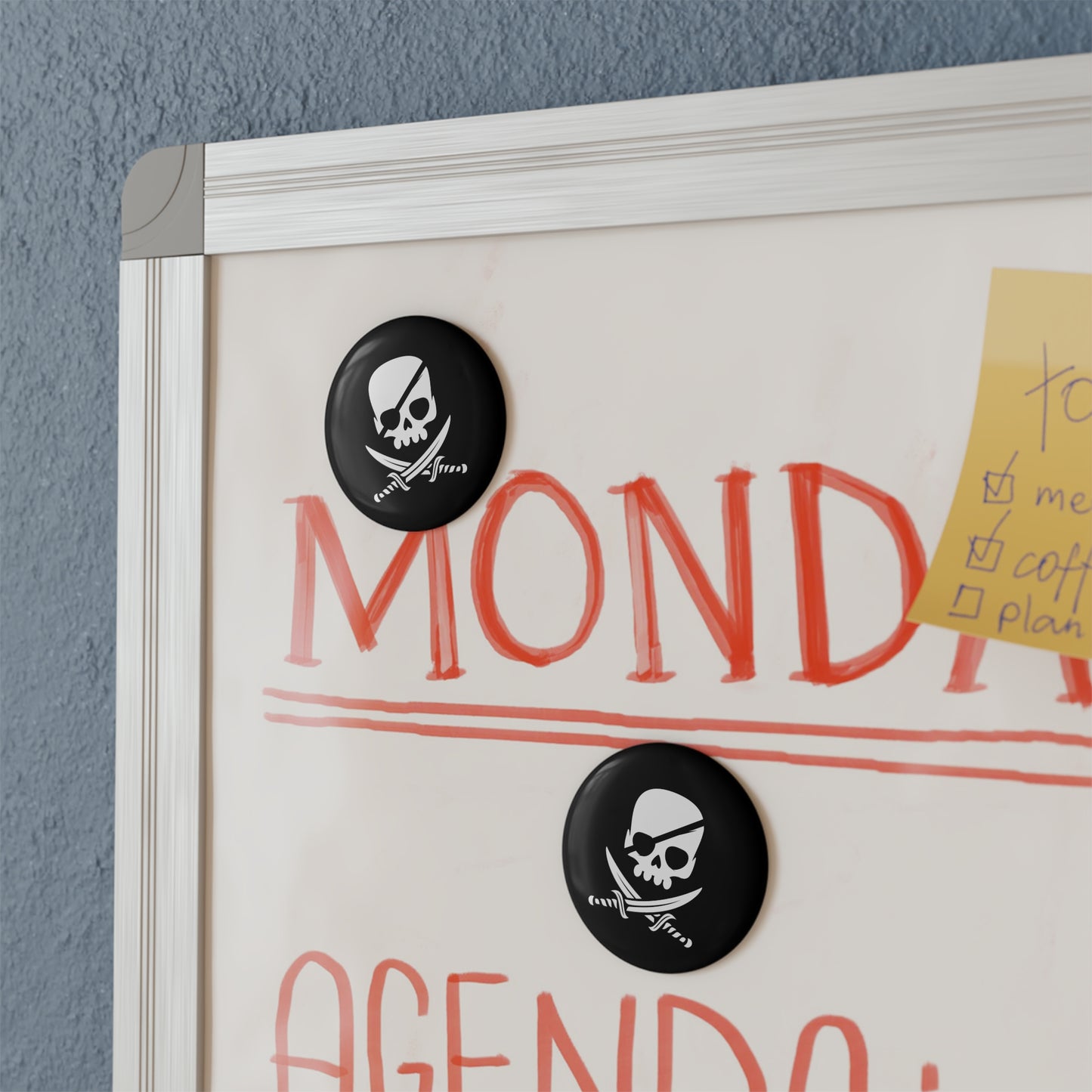 Pirate Skull - Round Button Magnet