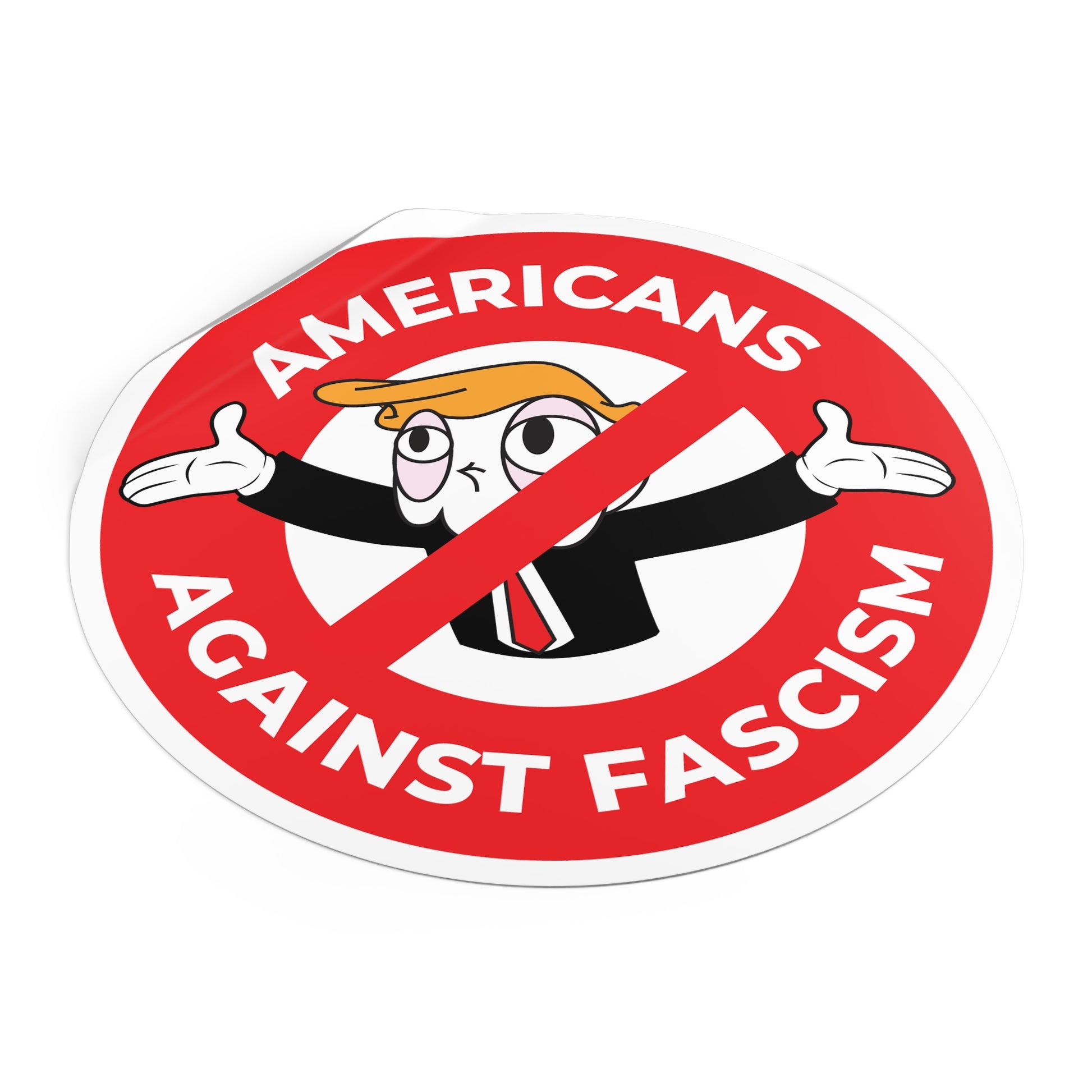 Americans Against Fascism - Round Vinyl Stickers - Free Oppression