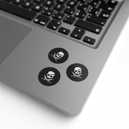 Rouleaux d'étiquettes autocollantes rondes motif crâne de pirate