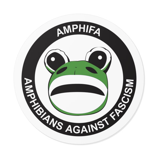 Amphifa – Amphibians Against Fascism – Round Vinyl Sticker
