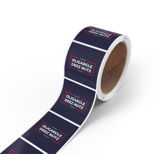 Oligargle Deez Nutz - Square Vinyl Sticker Roll — Anti Trump Protest "No Kings" Antifascist Decals