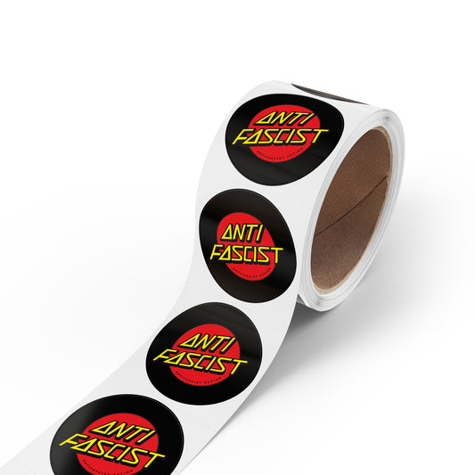Antifascist Action Round Vinyl Sticker Label Rolls - Anti Trump Protest "No Kings" Antifascist Decals